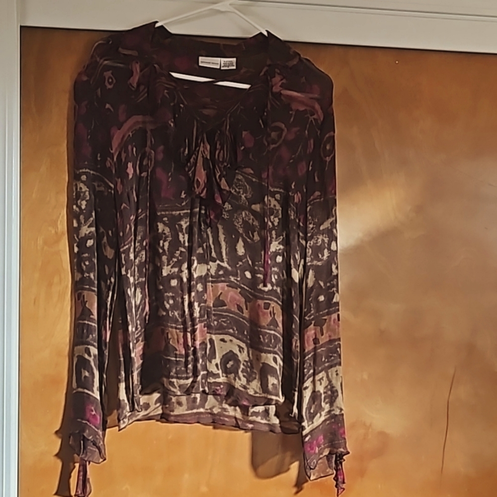 Sheer long sleeve top